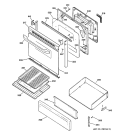 DOOR & DRAWER PARTS Diagram and Parts List for RGB745BEA1CT  Hotpoint Range
