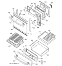 DOOR & DRAWER PARTS Diagram and Parts List for JGB910CEC3CC  General Electric Range
