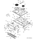 CONTROL PANEL & COOKTOP Diagram and Parts List for JMS08BA2AD  General Electric Range