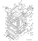 BODY PARTS Diagram and Parts List for JGBP90MEB3BC  General Electric Range
