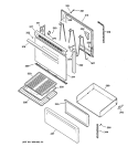 DOOR & DRAWER PARTS Diagram and Parts List for RB525BC1CT  Hotpoint Range