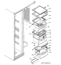 FRESH FOOD SHELVES Diagram and Parts List for ESS25LSMBBS  General Electric Refrigerator