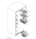 FREEZER SHELVES Diagram and Parts List for RSK25LCMACCC  General Electric Refrigerator