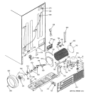 SEALED SYSTEM & MOTHER BOARD Diagram and Parts List for RSK25LCMACCC  General Electric Refrigerator