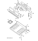 CONTROL PANEL & COOKTOP Diagram and Parts List for RGB526PEA3CT  Hotpoint Range