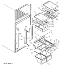 FRESH FOOD SHELVES Diagram and Parts List for GTS18UBMBRBB  General Electric Refrigerator