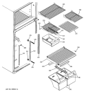 FRESH FOOD SHELVES Diagram and Parts List for GTS18DCMBLWW  General Electric Refrigerator