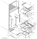 FRESH FOOD SHELVES Diagram and Parts List for GTS18YBMBRWW  General Electric Refrigerator