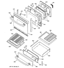 DOOR & DRAWER PARTS Diagram and Parts List for JGB920TEC1WW  General Electric Range