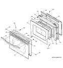 DOOR Diagram and Parts List for JTP18CD1CC  General Electric Wall Oven