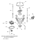 SUSPENSION, PUMP & DRIVE COMPONENTS Diagram and Parts List for WHSB8000B0CC  General Electric Washer