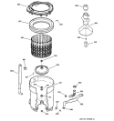 TUB, BASKET & AGITATOR Diagram and Parts List for WHSB9000B0WC  General Electric Washer