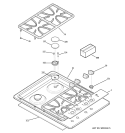 Part Location Diagram of WB31T10045 GE BURNER GRATE DBL GRAY