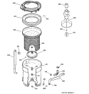 TUB, BASKET & AGITATOR Diagram and Parts List for S4200B1WW  General Electric Washer