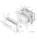 DOOR Diagram and Parts List for ZET757WD1WW  General Electric Wall Oven