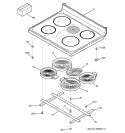 COOKTOP Diagram and Parts List for JBP70WC4WW  General Electric Range