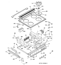 CONTROL PANEL & COOKTOP Diagram and Parts List for JGSP23BEY3BB  General Electric Range