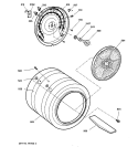 DRUM Diagram and Parts List for DPSB519EB0WC  General Electric Dryer