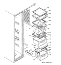 FRESH FOOD SHELVES Diagram and Parts List for GCK21LEMAFCC  General Electric Refrigerator
