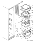 FRESH FOOD SHELVES Diagram and Parts List for GSS25LGMEWW  General Electric Refrigerator