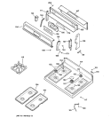 CONTROL PANEL & COOKTOP Diagram and Parts List for JGBP79MEB2BC  General Electric Range