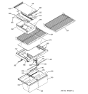 FRESH FOOD SHELVES Diagram and Parts List for GTS22FBMARCC  General Electric Refrigerator