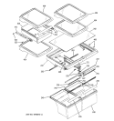 FRESH FOOD SHELVES Diagram and Parts List for GTS22KCMARCC  General Electric Refrigerator