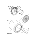 DRUM Diagram and Parts List for DHSR333EA0WB  General Electric Dryer