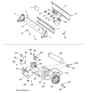 BACKSPLASH, BLOWER & DRIVE ASSEMBLY Diagram and Parts List for DPSR405EA0WW  General Electric Dryer