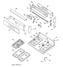 CONTROL PANEL & COOKTOP Diagram and Parts List for JGBP90MEB4BC  General Electric Range