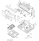 CONTROL PANEL & COOKTOP Diagram and Parts List for JGBP90MEB5BC  General Electric Range