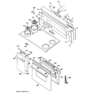 CONTROL PANEL, COOKTOP & DOORS Diagram and Parts List for JCS57Y5WW  General Electric Range