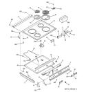 CONTROL PANEL & COOKTOP Diagram and Parts List for JSS16PD1AD  General Electric Range