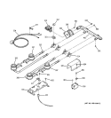 GAS & BURNER PARTS Diagram and Parts List for JGP319EV1AD  General Electric Cooktop