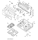 Part Location Diagram of WB57K10067 GE Control Panel and Overlay - Black