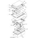 FRESH FOOD SHELVES Diagram and Parts List for HTS22GCMARCC  Hotpoint Refrigerator
