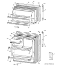 DOORS Diagram and Parts List for HTR15BBMBLCC  Hotpoint Refrigerator