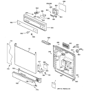 ESCUTCHEON & DOOR ASSEMBLY Diagram and Parts List for HDA2200F00BB  Hotpoint Dishwasher