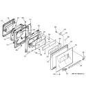 DOOR Diagram and Parts List for JRP15BW5BB  General Electric Wall Oven