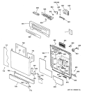 ESCUTCHEON & DOOR ASSEMBLY Diagram and Parts List for GSD5600G00WW  General Electric Dishwasher