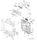 ESCUTCHEON & DOOR ASSEMBLY Diagram and Parts List for GSD5200G00WW  General Electric Dishwasher