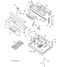 Part Location Diagram of WB61K10014 GE COOKTOP & GLASS Assembly White