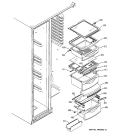 FRESH FOOD SHELVES Diagram and Parts List for GSS25TGMACC  General Electric Refrigerator