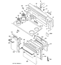 CONTROL PANEL, COOKTOP & DOORS Diagram and Parts List for JCP67Y3WW  General Electric Range