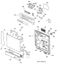 ESCUTCHEON & DOOR ASSEMBLY Diagram and Parts List for GSD3500G00BB  General Electric Dishwasher