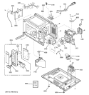 CONTROL PANEL, BODY, BASE PLATE & SENSOR PARTS Diagram and Parts List for JE1460WF001  General Electric Microwave
