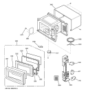 OVEN, DOOR & LATCH BOARD PARTS Diagram and Parts List for JE1460WF001  General Electric Microwave