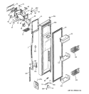 FREEZER DOOR Diagram and Parts List for PCG23NJMAFWW  General Electric Refrigerator