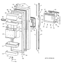 FRESH FOOD DOOR Diagram and Parts List for TFG30PFDBWW  General Electric Refrigerator