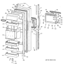 FRESH FOOD DOOR Diagram and Parts List for TFJ28PFDAAA  General Electric Refrigerator
